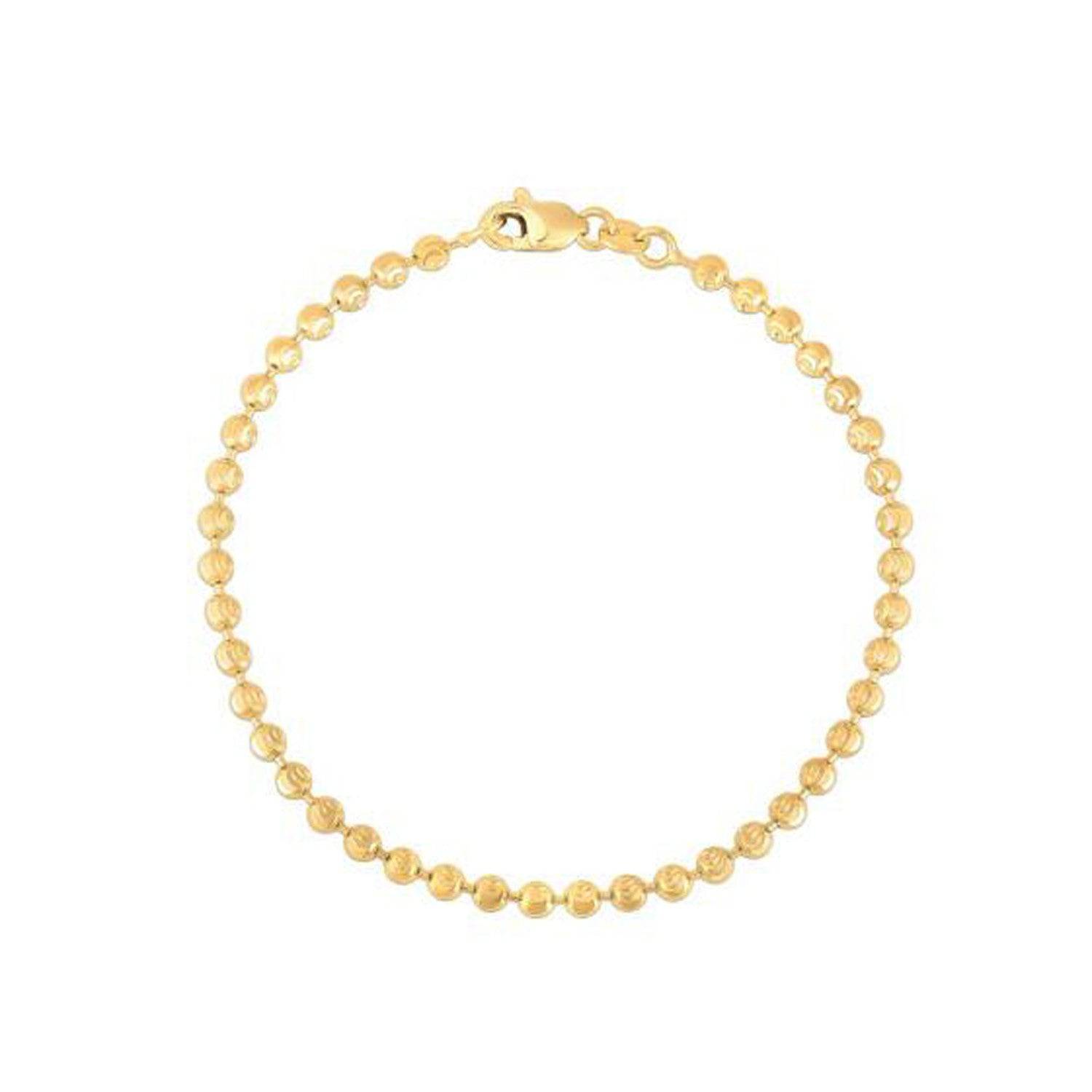 Moon Cut Bead Chain Bracelet in 14k Yellow Gold  (3.00 mm) | - Forever in Harmony