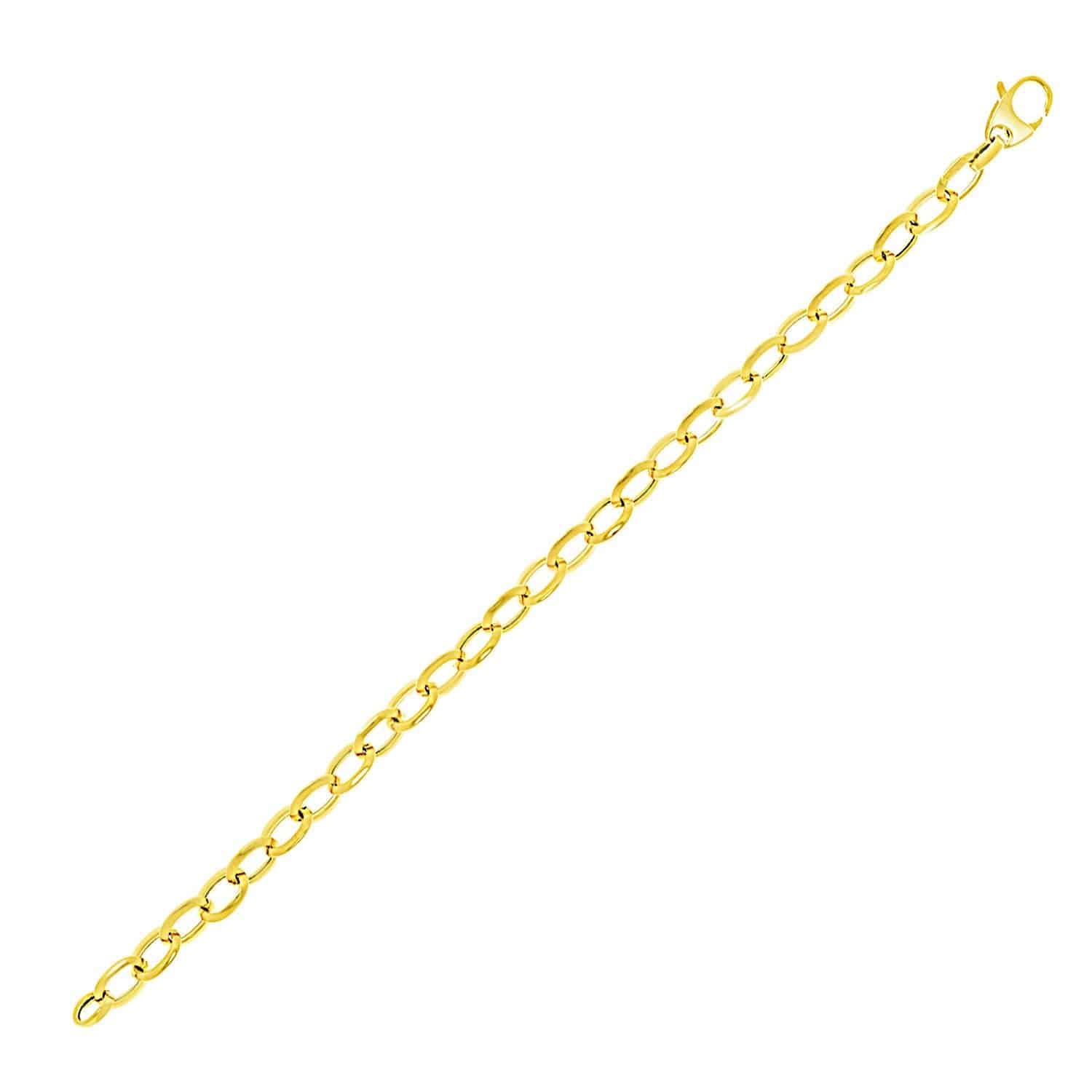 14k Yellow Gold Cable Chain Style Bracelet (6.35 mm) |