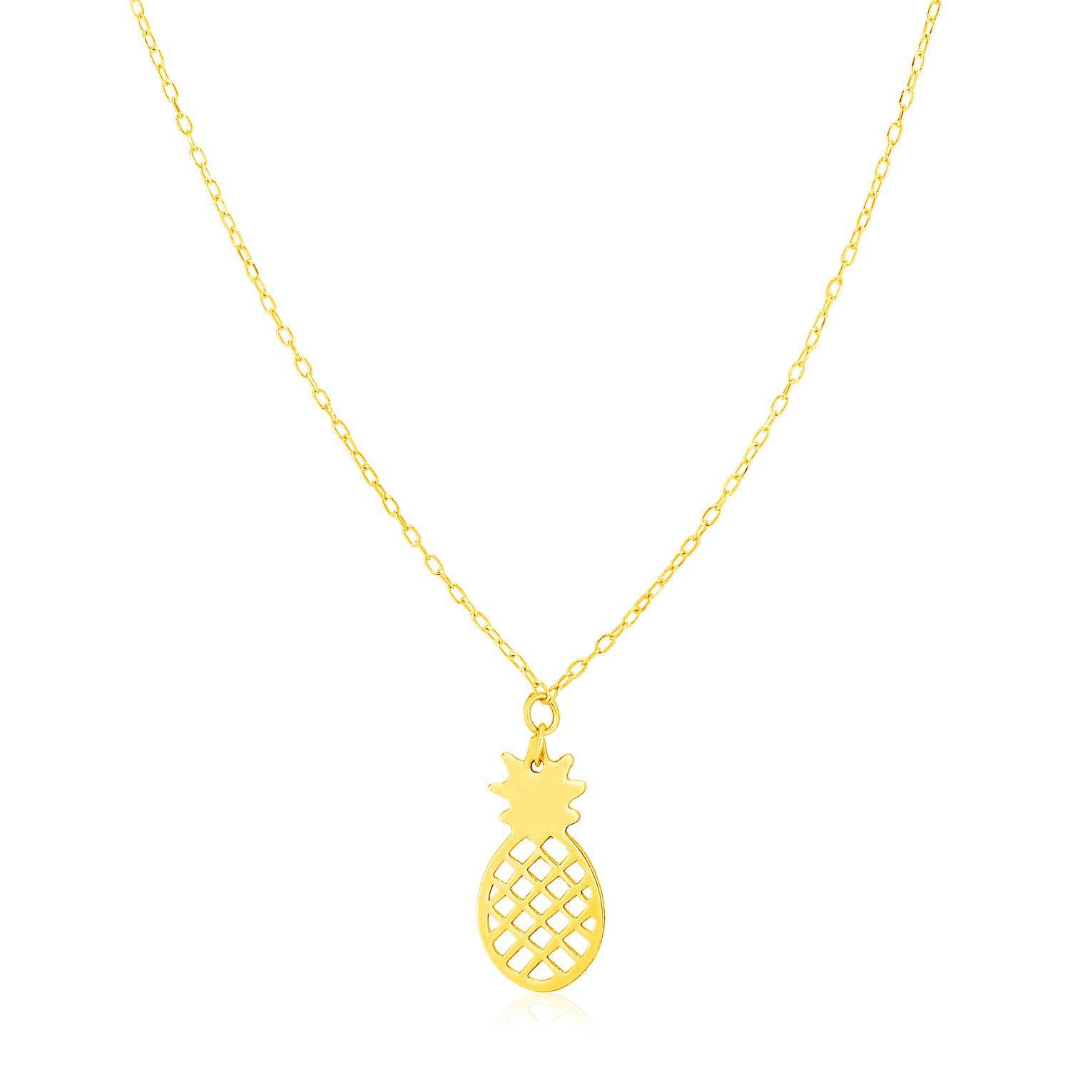 14K Yellow Gold Pineapple Necklace |