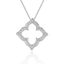 14k White Gold Diamond Cut-out Flower Pendant (1/3 cttw) - Forever in Harmony