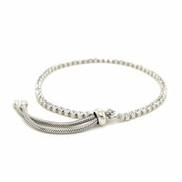 Adjustable Tennis Style Bracelet with Cubic Zirconia in Sterling Silver(4.00 mm) | - Forever in Harmony