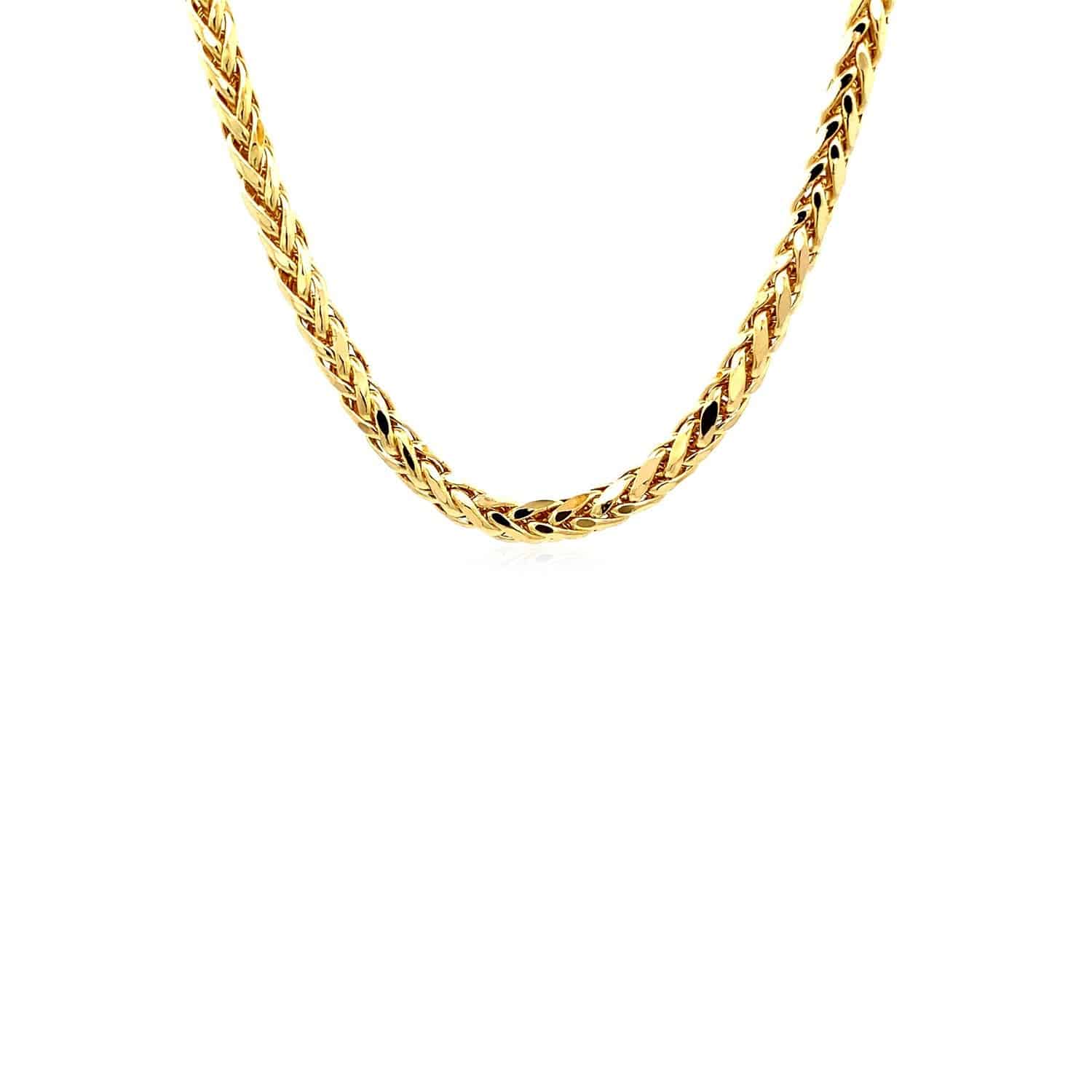 4.1mm 14k Yellow Gold Diamond Cut Round Franco Chain |