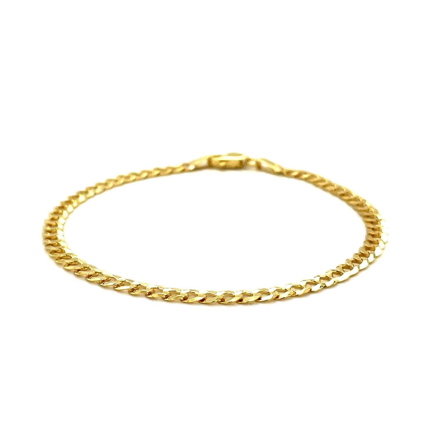 14k Yellow Gold Solid Curb Bracelet (3.60 mm) | - Forever in Harmony