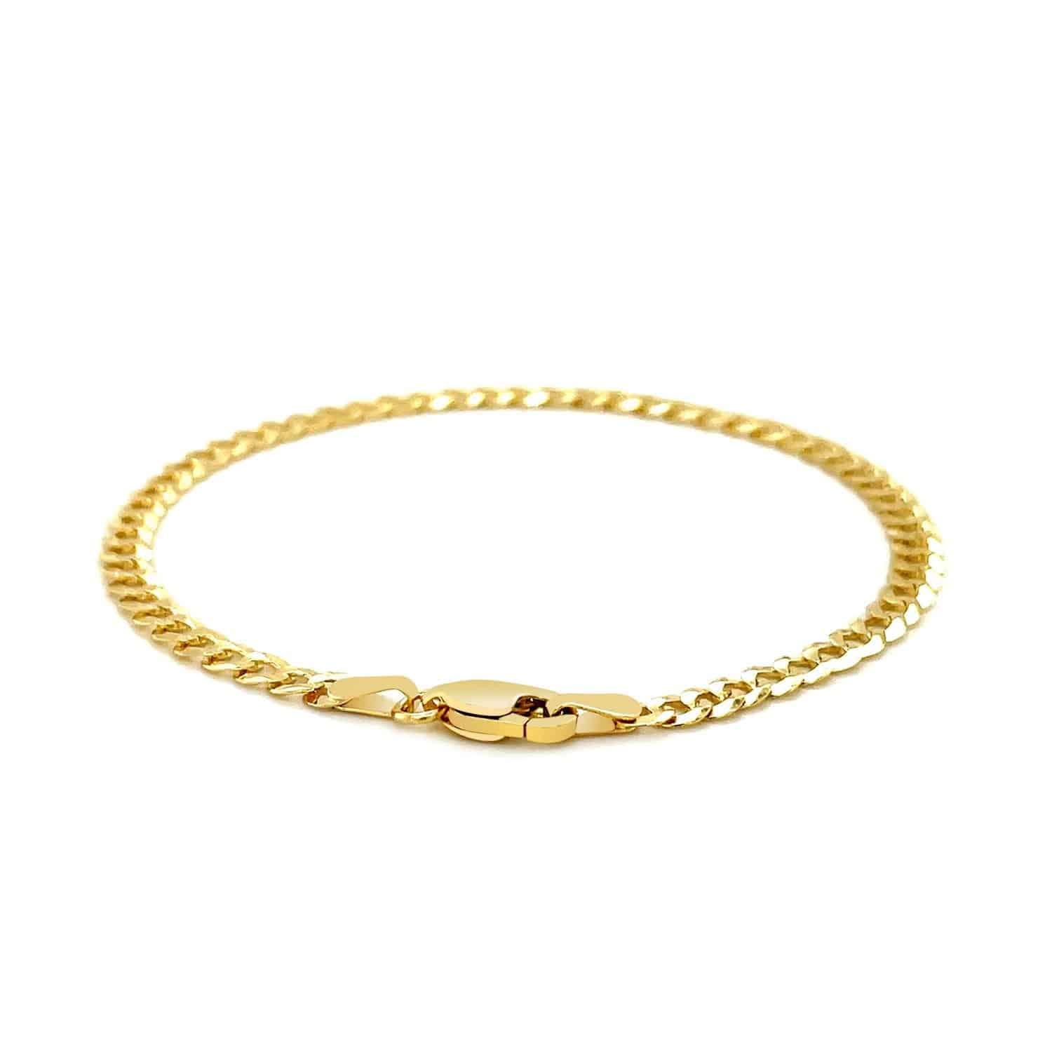 14k Yellow Gold Solid Curb Bracelet (3.60 mm) | - Forever in Harmony