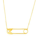 14k Yellow Gold Safety Pin Necklace | - Forever in Harmony