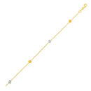 14k Two Tone Gold Bracelet with Polished Cubes | - Forever in Harmony