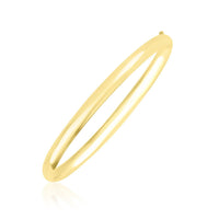 10k Yellow Gold Dome Style Shiny Bangle (3.30 mm) | - Forever in Harmony