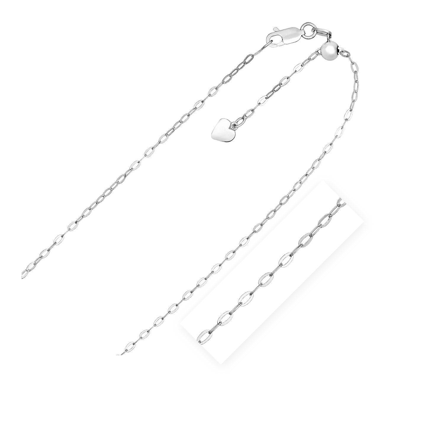 Sterling Silver Adjustable Piatto Chain (1.50 mm) | - Forever in Harmony