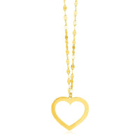 14k Yellow Gold Necklace with Reversible Heart Pendant | - Forever in Harmony