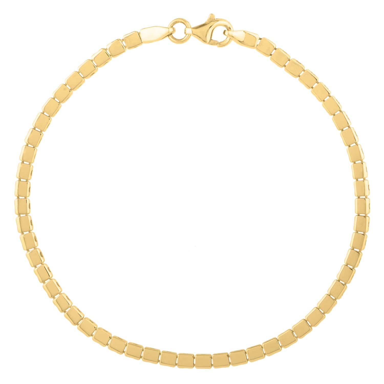 14k Yellow Gold 7 inch Mini Cube Bracelet (2.60 mm) |