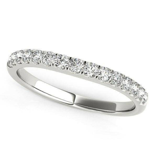 14k White Gold Pave Set Style Diamond Wedding Band (1/4 cttw)