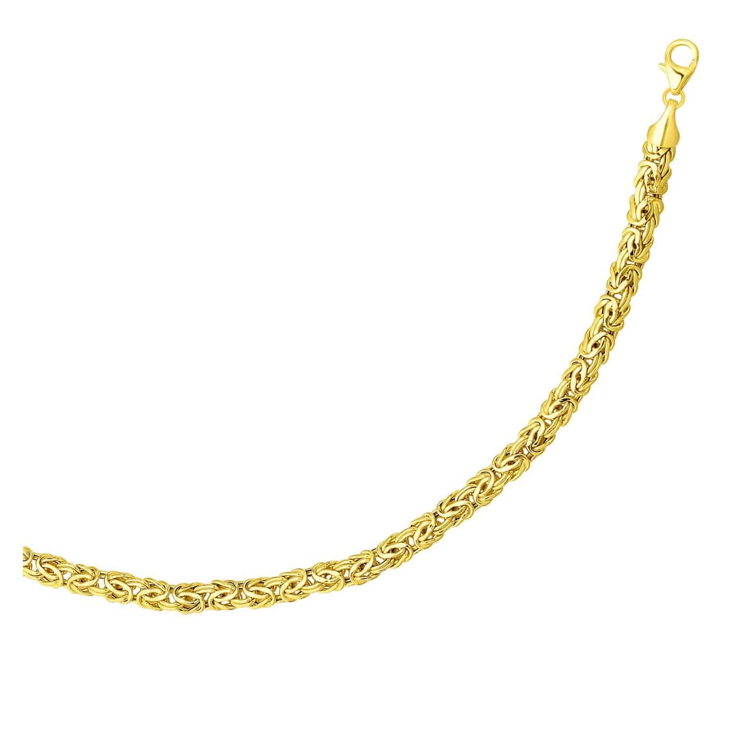 14k Yellow Gold Byzantine Link Shiny Bracelet (6.00 mm) |