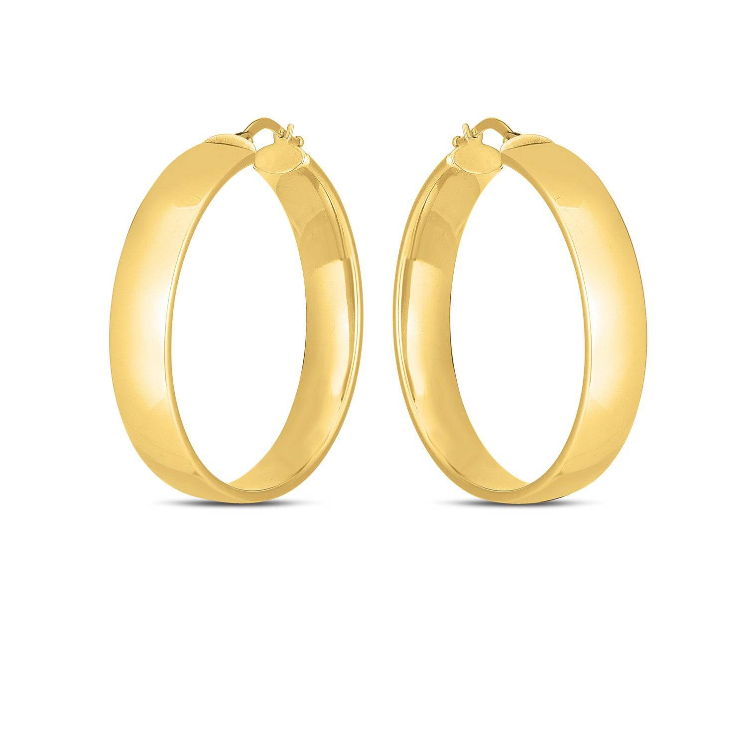 14k Yellow Gold Wedding Band Hoops (7x35mm)