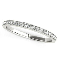 14k White Gold Prong Setting Round Diamond Wedding Band (1/5 cttw) - Forever in Harmony