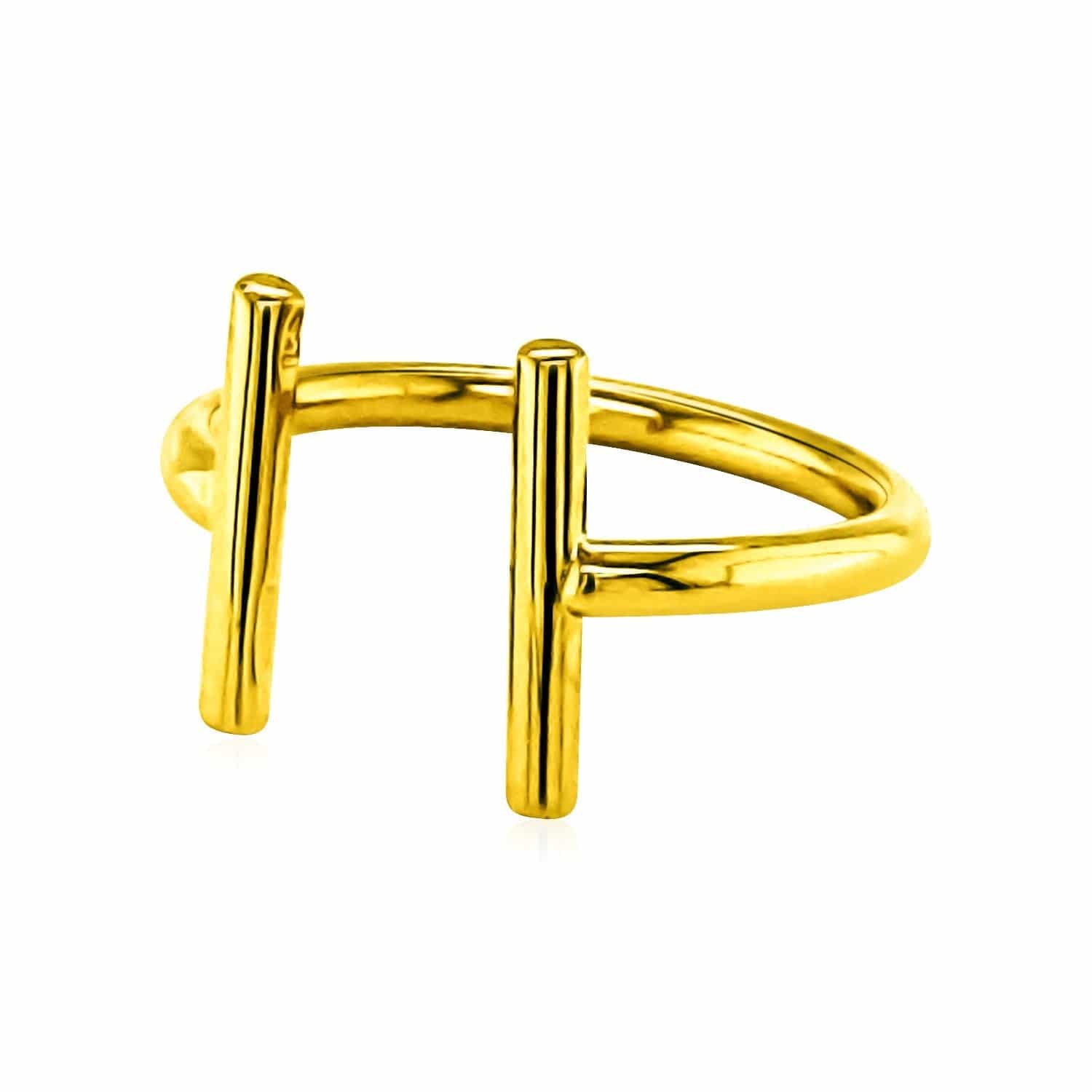 14k Yellow Gold Open Ring with Bars