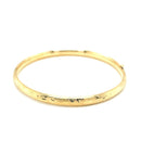 10k Yellow Gold Botanical Pattern Florentine Bangle (5.00 mm) | - Forever in Harmony