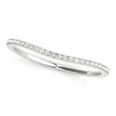 14k White Gold Pave Style Setting Curved Diamond Wedding Band (1/10 cttw) - Forever in Harmony