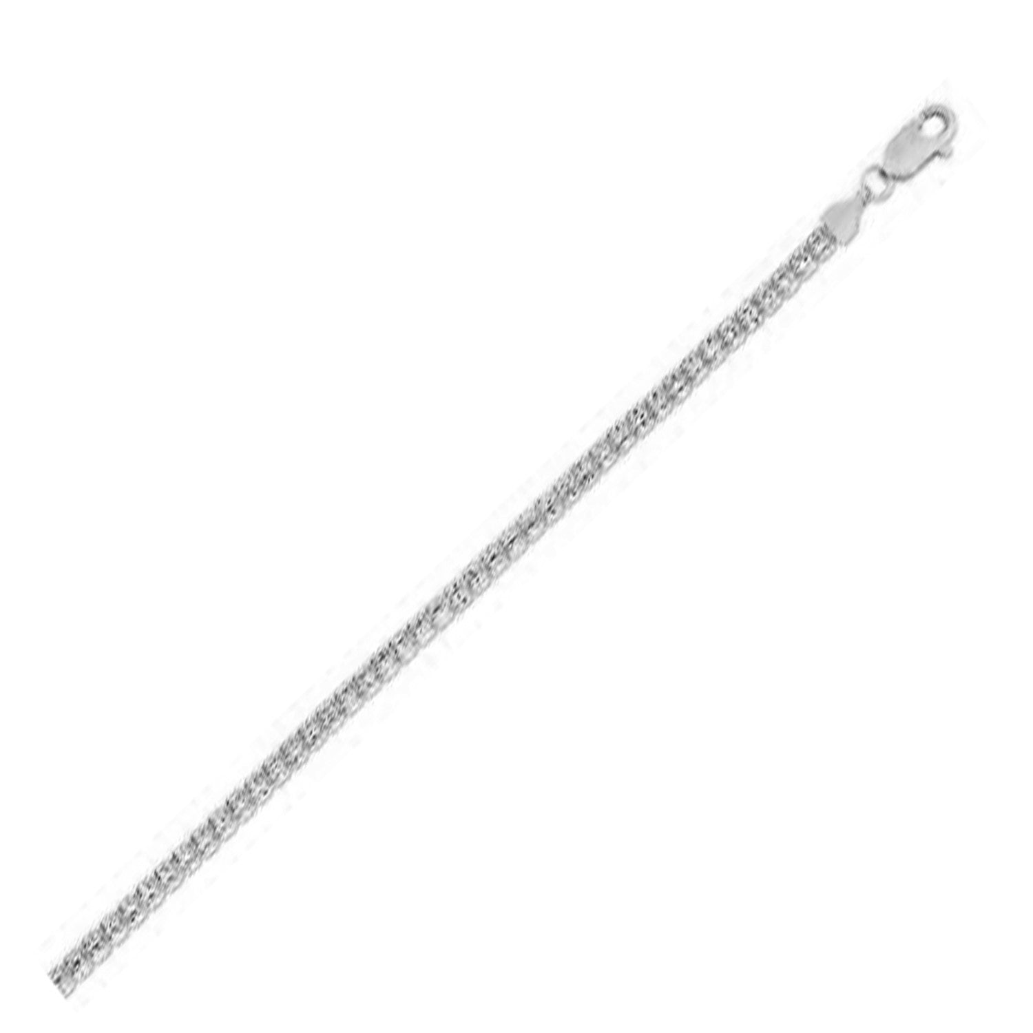 Ice Barrel Chain Bracelet in 14k White Gold  (3.14 mm) |