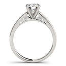 14k White Gold Single Row Prong Set Diamond Engagement Ring (1 3/8 cttw)