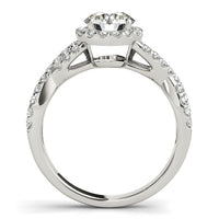 14k White Gold Entwined Split Shank Diamond Engagement Ring (1 1/2 cttw)