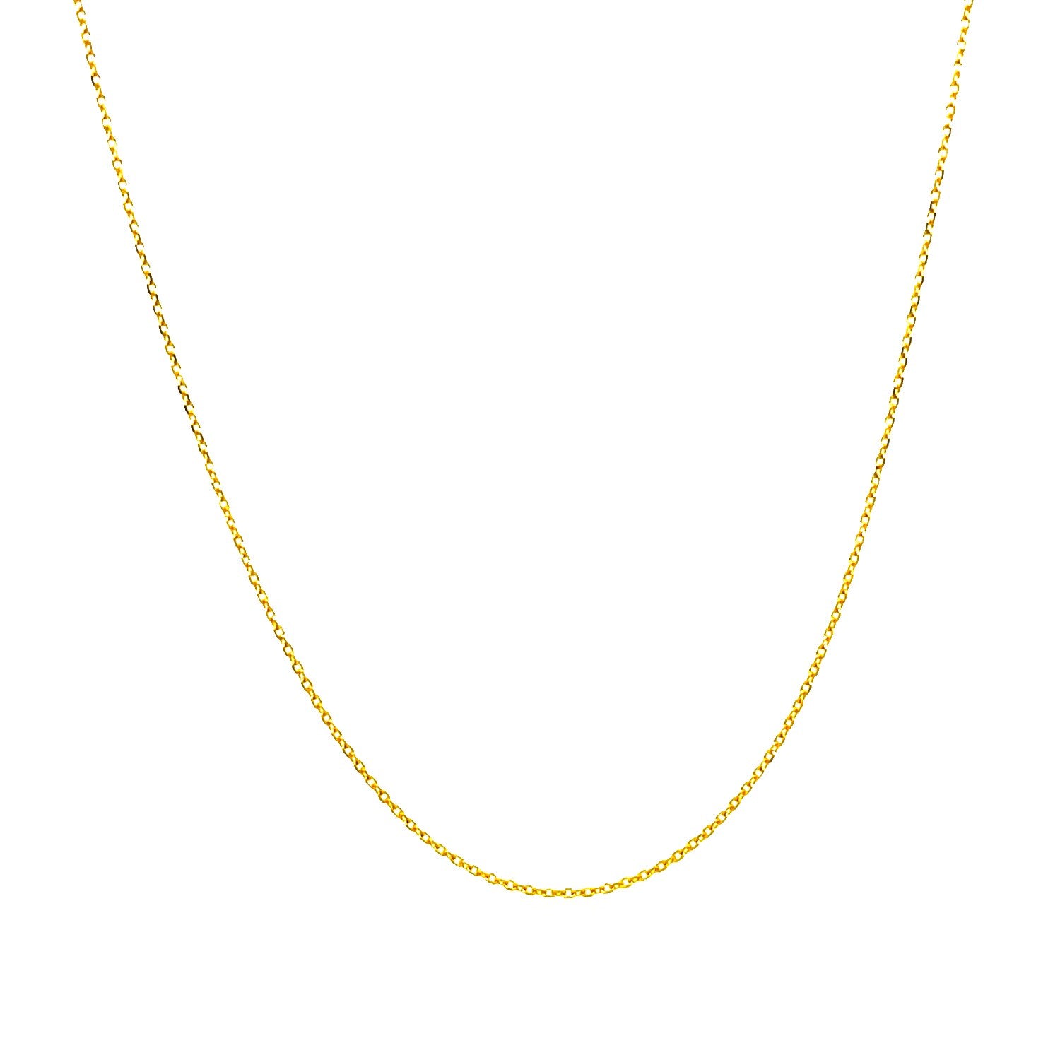 14k Yellow Gold Diamond Cut Cable Link Chain (0.68 mm)