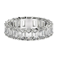 Emerald Cut Lab Grown Diamond Eternity Ring in 14k White Gold (6 cttw FG/VS2)