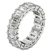 Emerald Cut Lab Grown Diamond Eternity Ring in 14k White Gold (6 cttw FG/VS2)