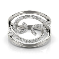 Swirl Design Diamond Ring in 14k White Gold (1/2 cttw)