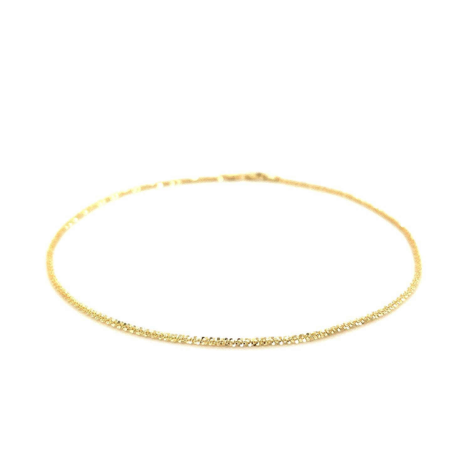 10k Yellow Gold Sparkle Anklet 1.5mm | - Forever in Harmony