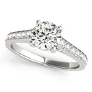 14k White Gold Graduated Single Row Diamond Engagement Ring (1 1/3 cttw)