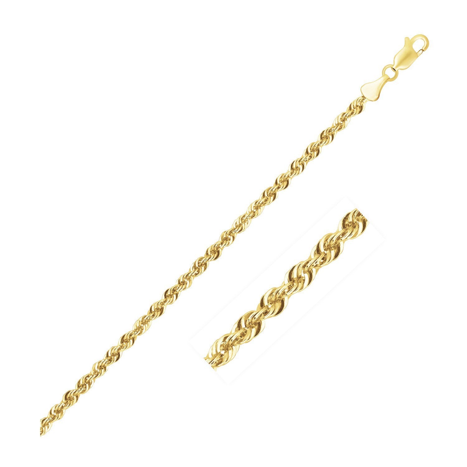 Lite Rope Chain Bracelet in 10k Yellow Gold  (2.50 mm) |