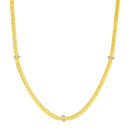 Woven Rope Necklace with Diamond Accents in 14k Yellow Gold | - Forever in Harmony