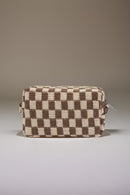 Zenana Checkered Pattern Knitted Cosmetic Pouch.