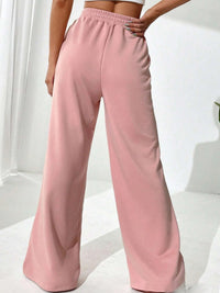 Elastic Waist Wide Leg Pants.