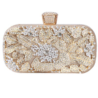 Diamond Evening Clutch Bag Wedding Golden Clutch Purse Chain Shoulder Handbag.