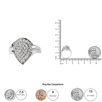 10K White Gold 1/2 Cttw Diamond Pear Shaped Cluster Ring (H-I Color, I1-I2 Clarity).