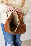 SHOMICO Weaved Vegan Leather Handbag.