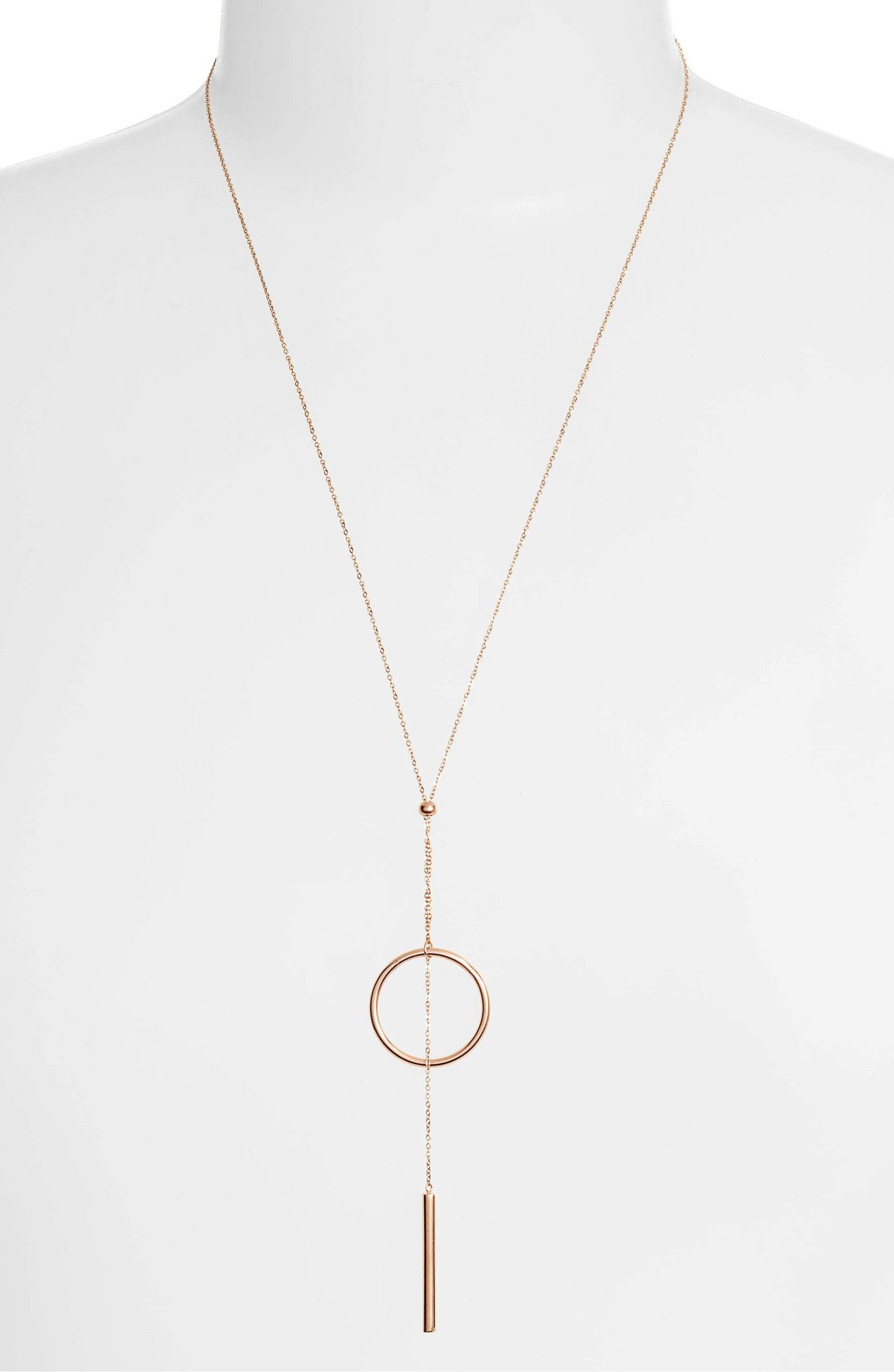 Long Drop Necklace - Rose Gold