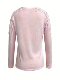 Full Size Cutout Round Neck Long Sleeve T-Shirt.