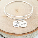 Personalized Silver Bangle - Anniversary Bracelet.