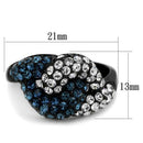 Black(Ion Plating) Stainless Steel Ring With Top Grade Crystal in Montana