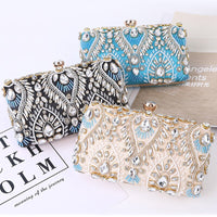 Clutch Handbag Luxury Diamond Rhinestone Clutch Bag Pearls Beaded Chain Handbags.