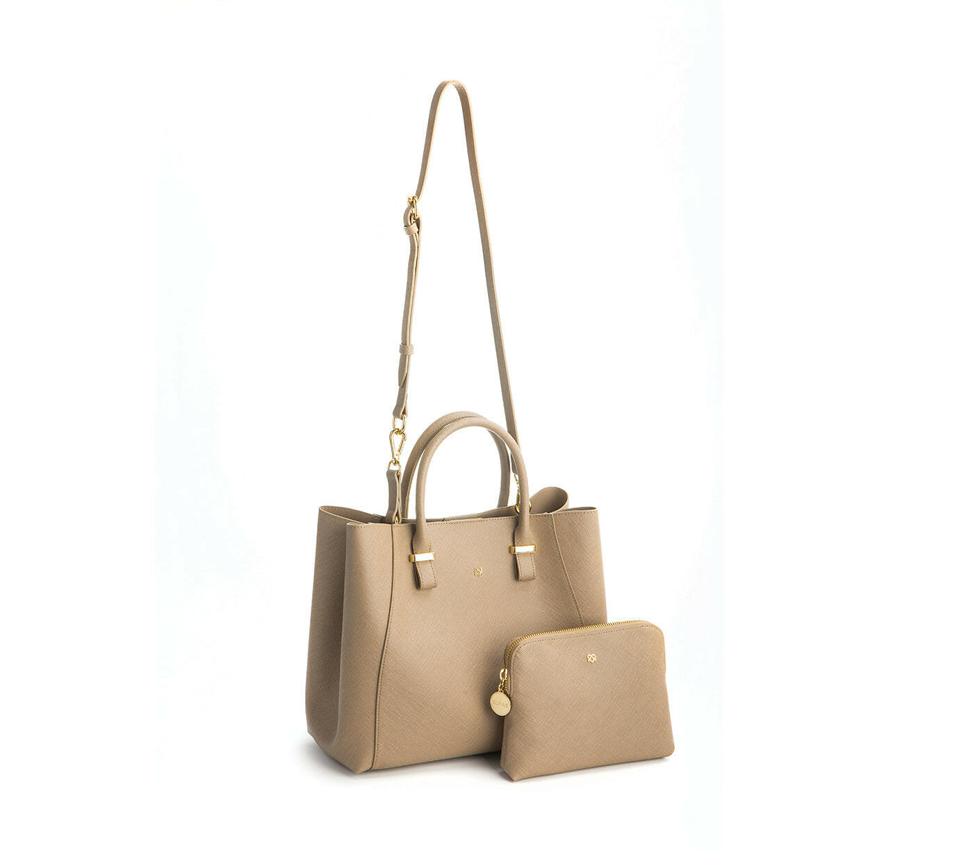 Jane - Light Brown Vegan Leather Satchel.