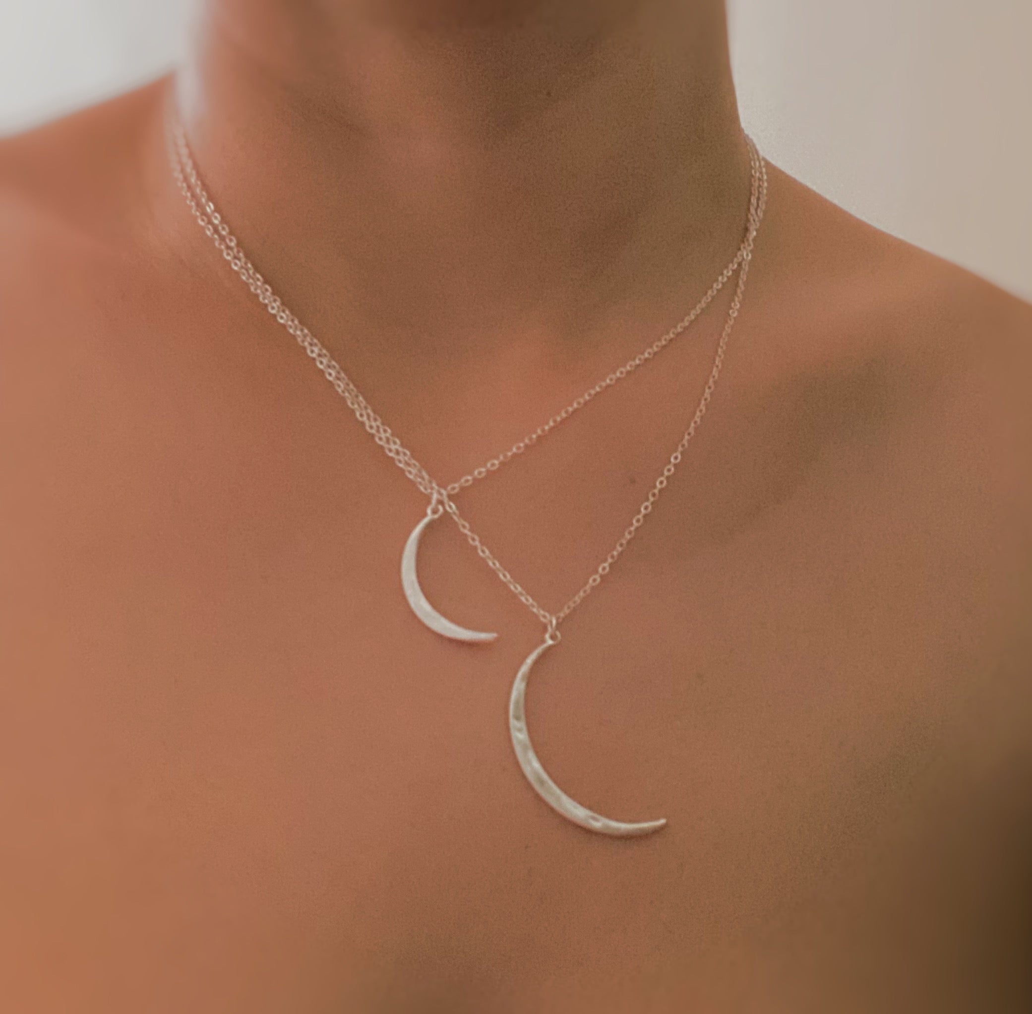 Crescent Duo Necklace Set of 2.