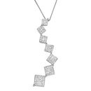 10K White Gold 1 Cttw Diamond Snake Curved Pendant Necklace (H-I, I1-I2).