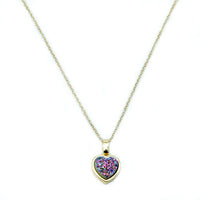 Olivia Heart Druzy Necklace.