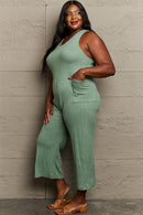 HEYSON Don't Get It Twisted Full Size Rib Knit Jumpsuit.