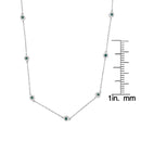 Sterling Silver Treated Diamond by Yard Necklace (3/4 Cttw, Blue Color, I2-I3 Clarity).