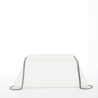 Angelica White Leather Clutch Bag.