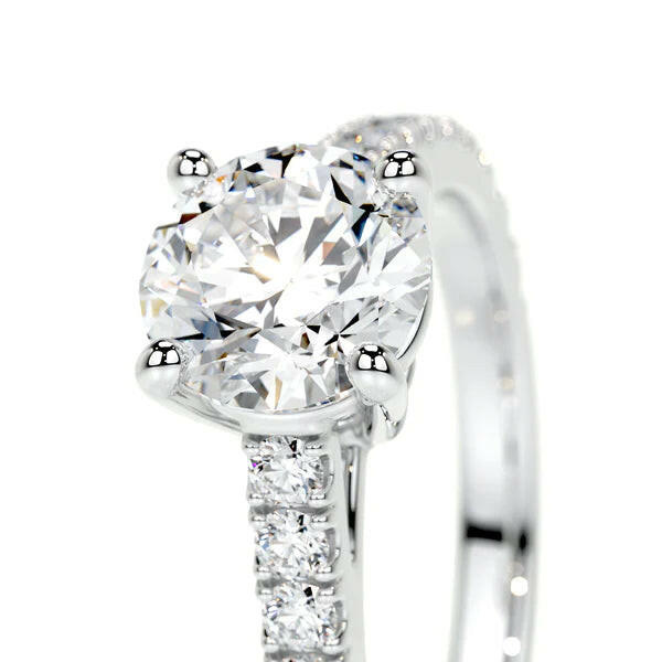 Round Brilliant Lab Grown Diamond Engagement Ring (F/Vs) in 14K White Gold - Choice of 1ctw or 2ctw.